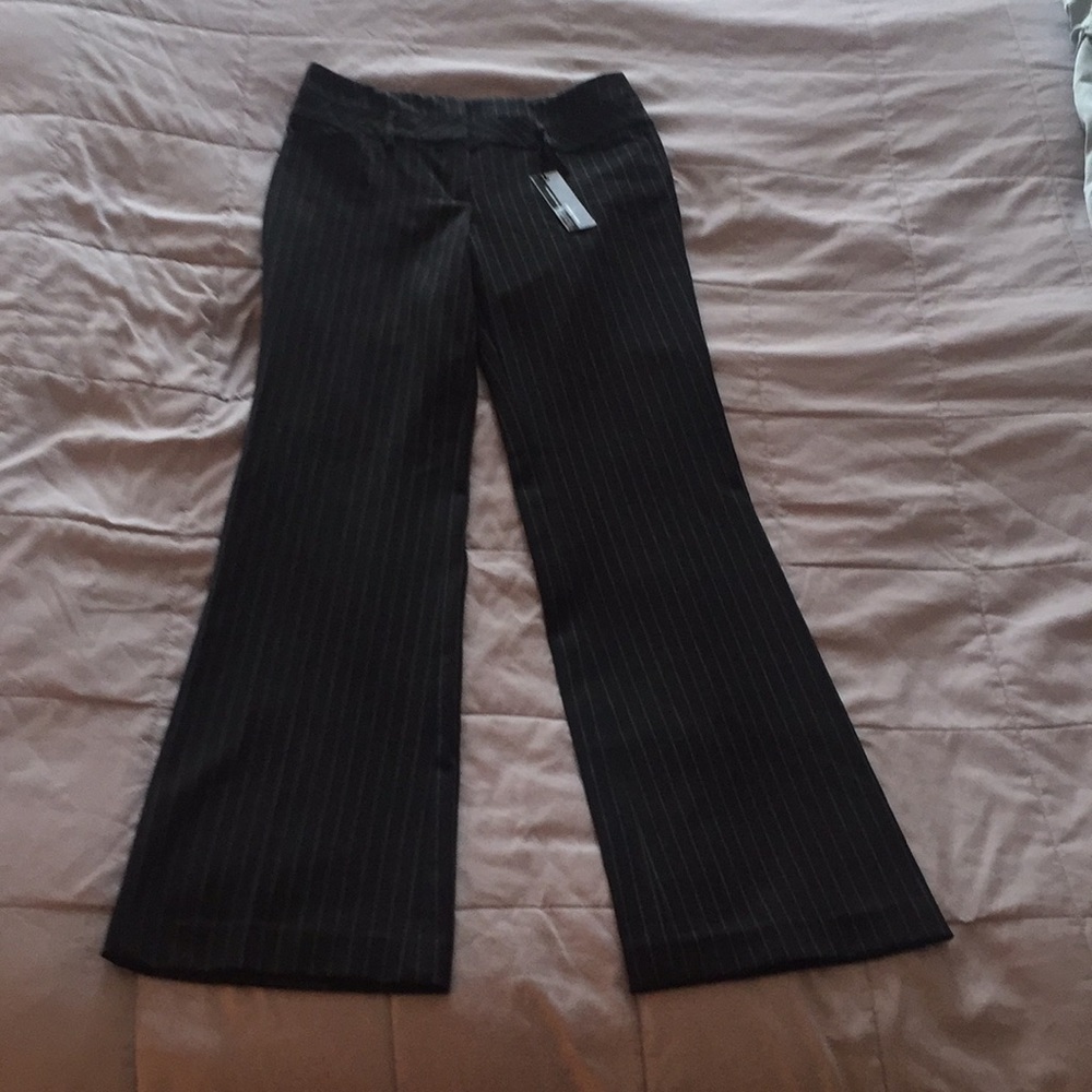 Express black pinstriped Editor Pant.